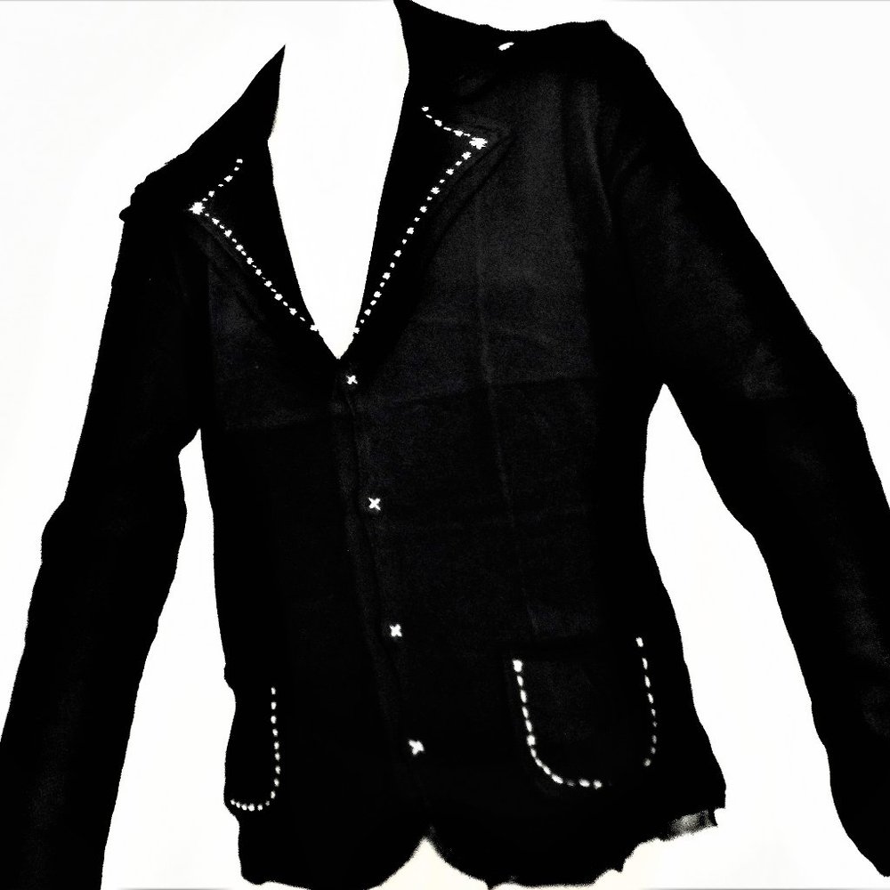 ORWELL  KNIT JACKET  IN SILK/COTTON  BLACK ALSO IN NAVY NWT